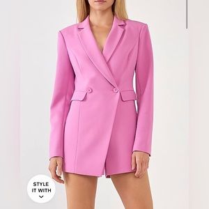 Express Marketplace Endless Rose Long Sleeve Blazer Romper